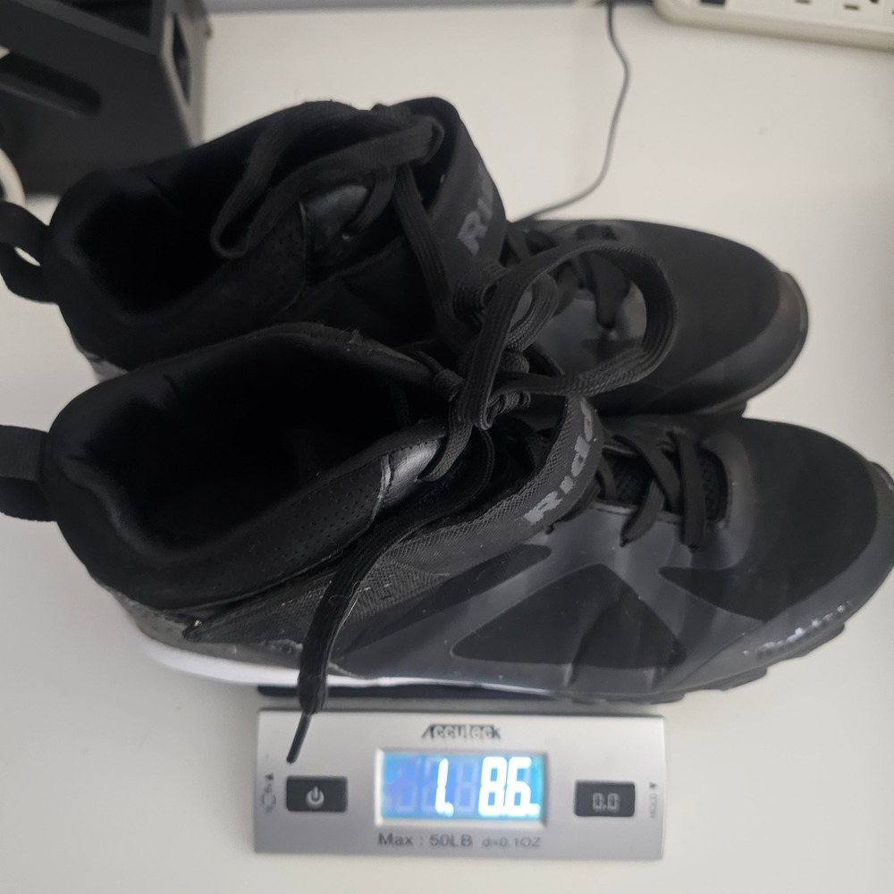 Riddell Heater Mid Strap RM Football Cleats Men 7.5D Black White Mid Top Shoes - Picture 15 of 15